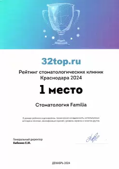 Сертификат отделения Алма-Атинская 40